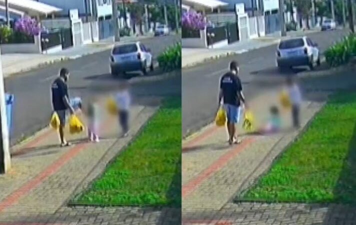 Pai é flagrado chutando o rosto de criança de 3 anos no Paraná; veja vídeo